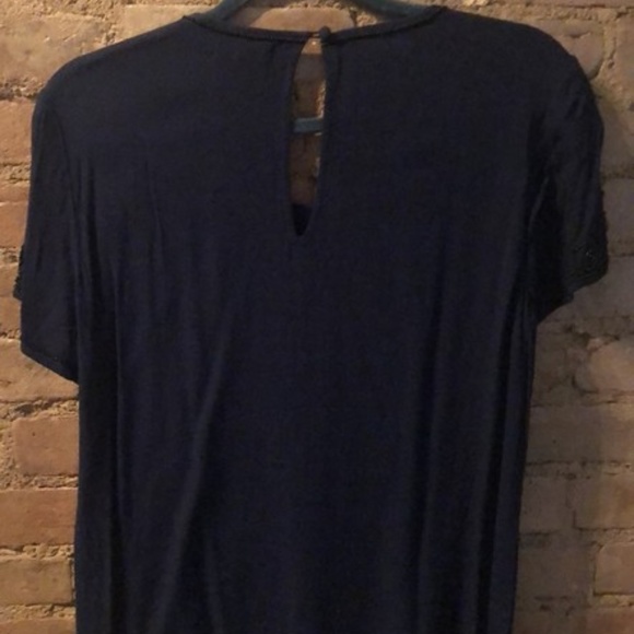 Navy blouse with black beading - Picture 3 of 6